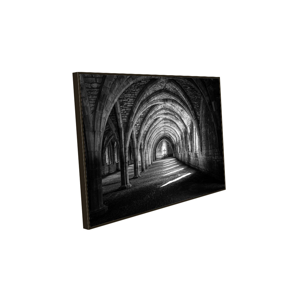 Timeless Gothic Corridor Canvas Wall Art