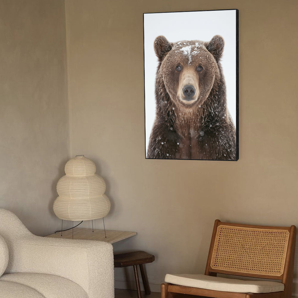 Graceful Winter Bear – A Stunning Wildlife Portrait Canvas Wall Art