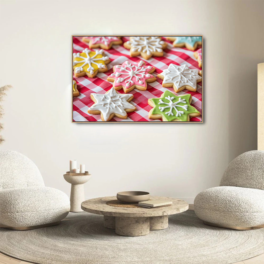 Festive Snowflake Cookies Canvas Wall Art