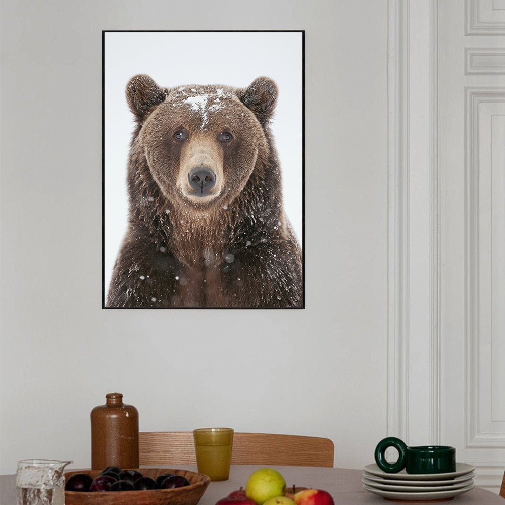 Graceful Winter Bear – A Stunning Wildlife Portrait Canvas Wall Art