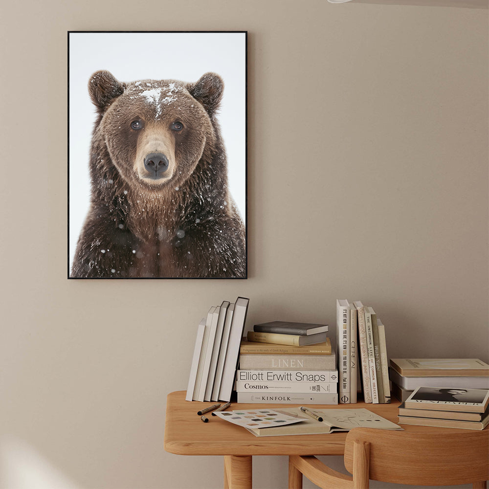 Graceful Winter Bear – A Stunning Wildlife Portrait Canvas Wall Art