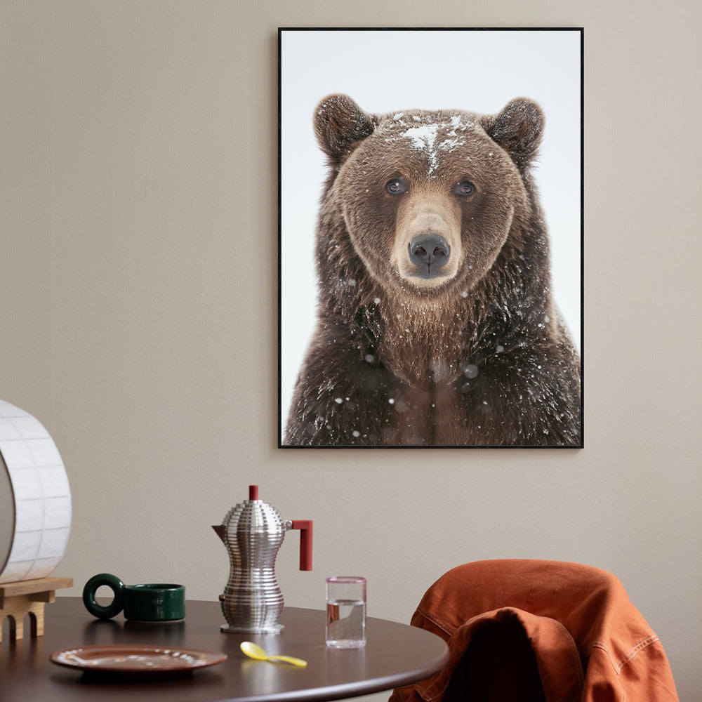 Graceful Winter Bear – A Stunning Wildlife Portrait Canvas Wall Art