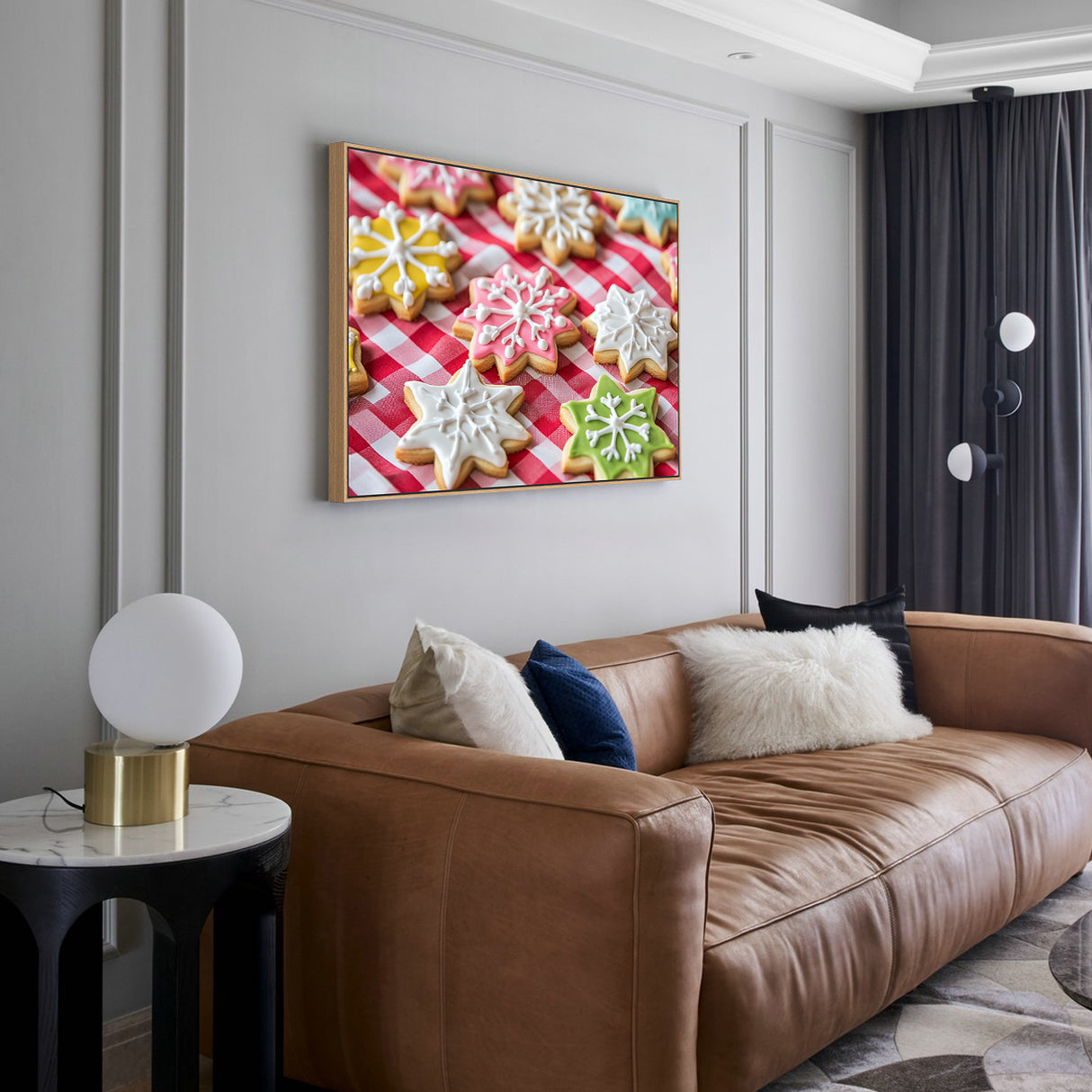 Festive Snowflake Cookies Canvas Wall Art