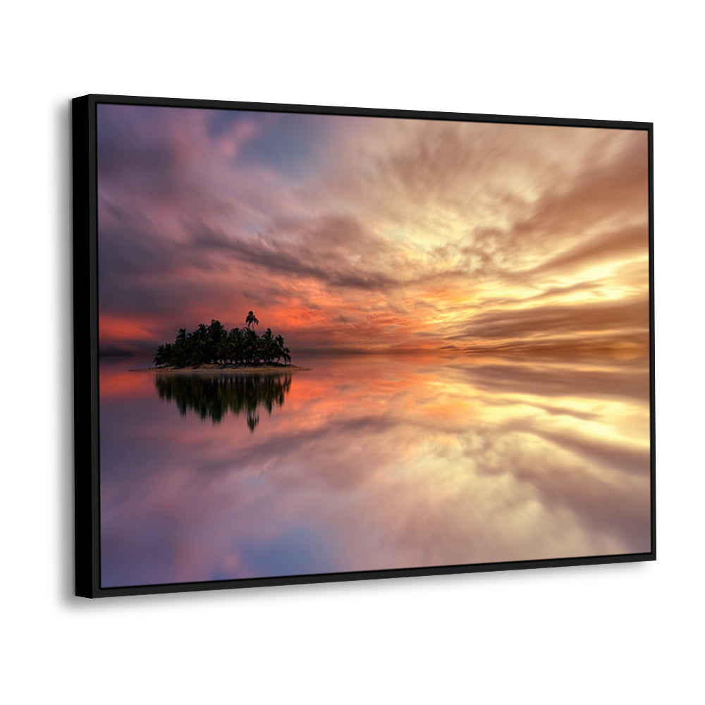 Tranquil Island Sunset Canvas Wall Art