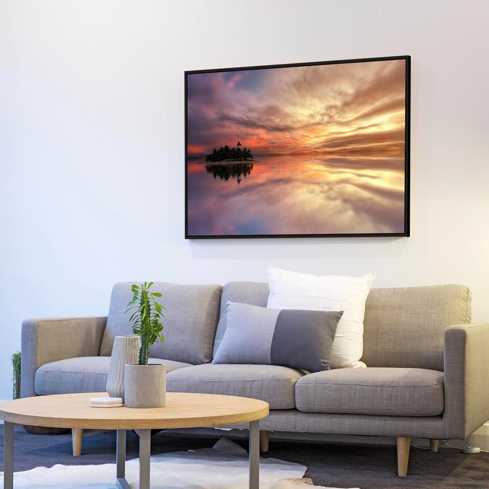 Tranquil Island Sunset Canvas Wall Art