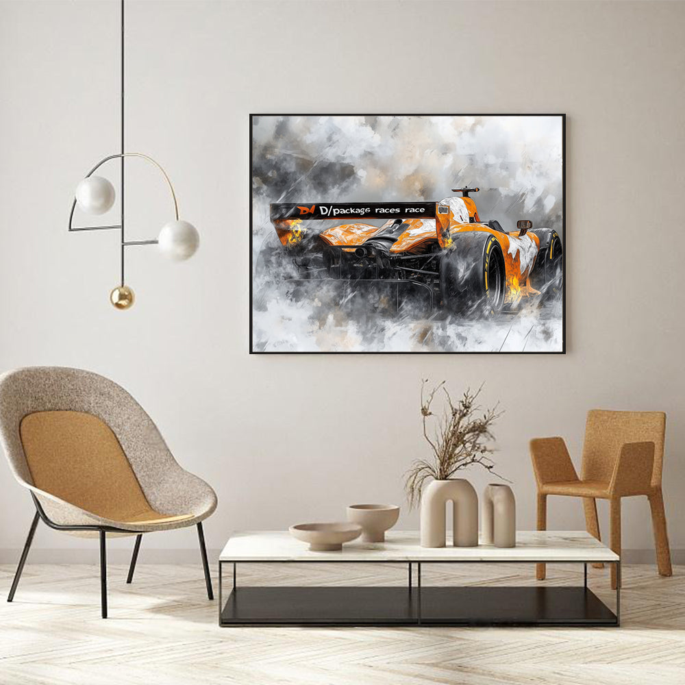 Speed And Smoke Racing Art Canvas Wall Art