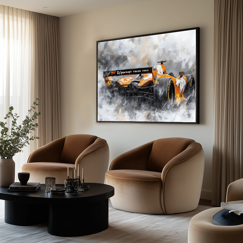 Speed And Smoke Racing Art Canvas Wall Art
