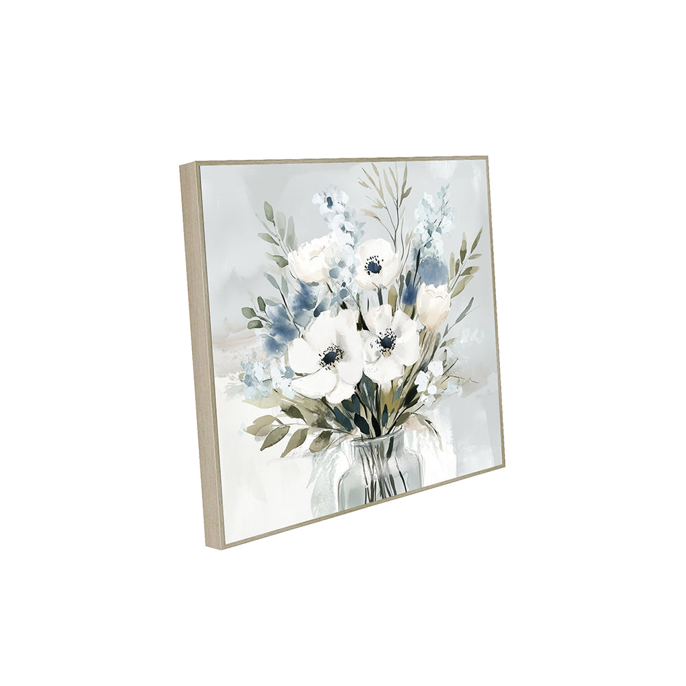 Serene Blooms - Watercolor Floral Bouquet Canvas Wall Art