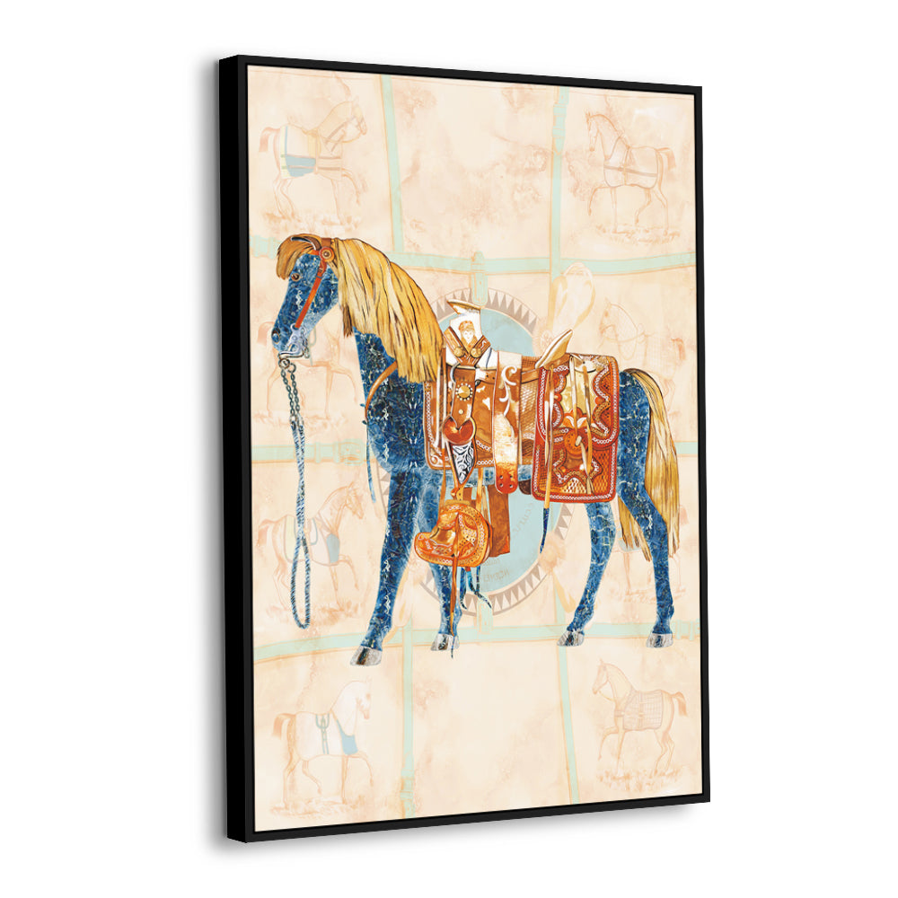 Regal Horse With Saddle - Vintage Inspired Canvas Wall Art