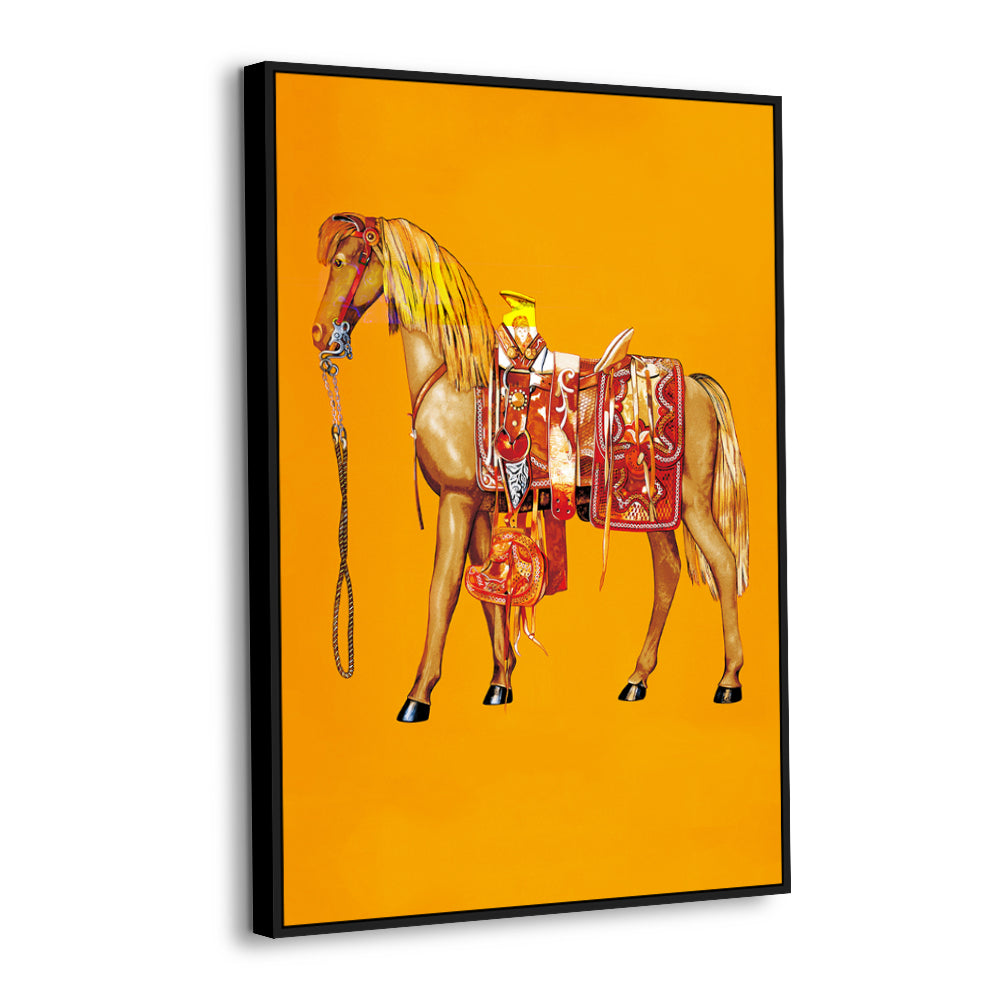 Regal Horse In Vibrant Armor Canvas Wall Art