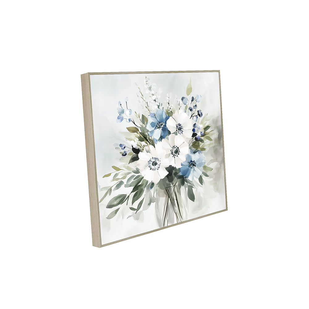 Serene Blooms - Watercolor Floral Bouquet Canvas Wall Art