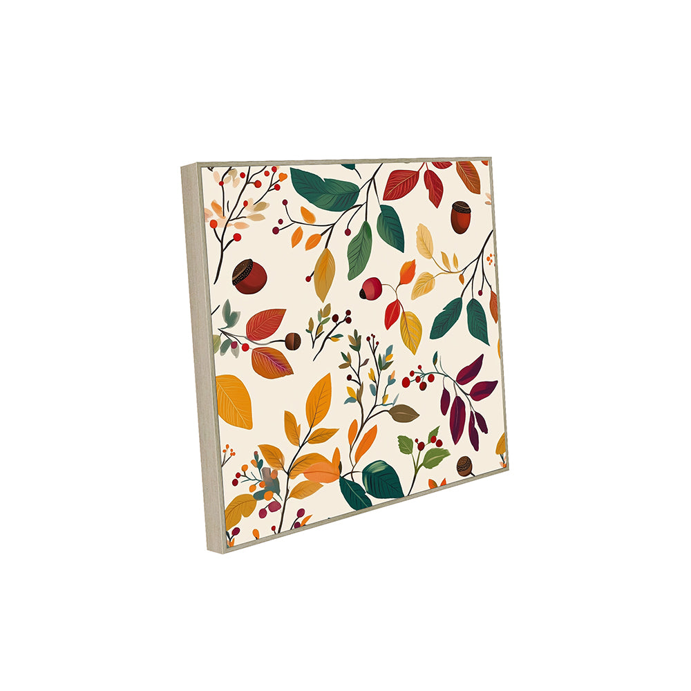Autumnal Bliss - Vibrant Fall Foliage Pattern Canvas Wall Art