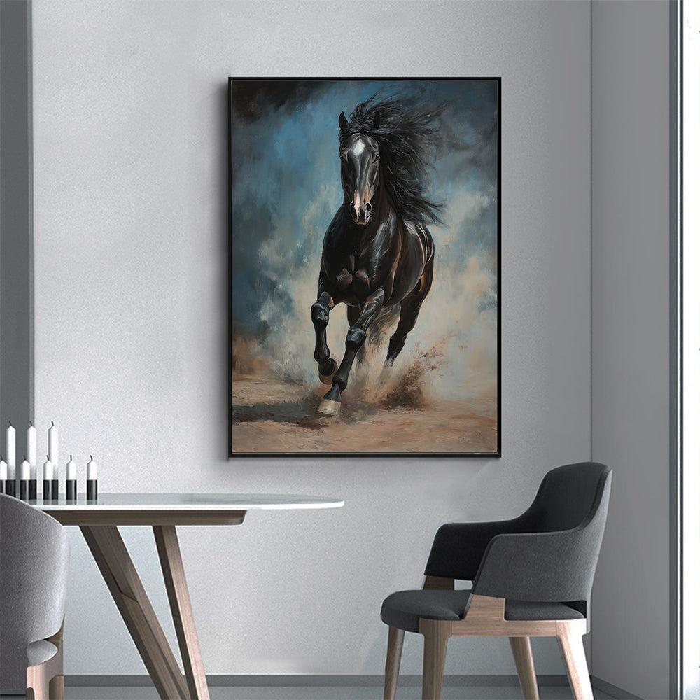 Majestic Black Stallion Canvas Wall Art