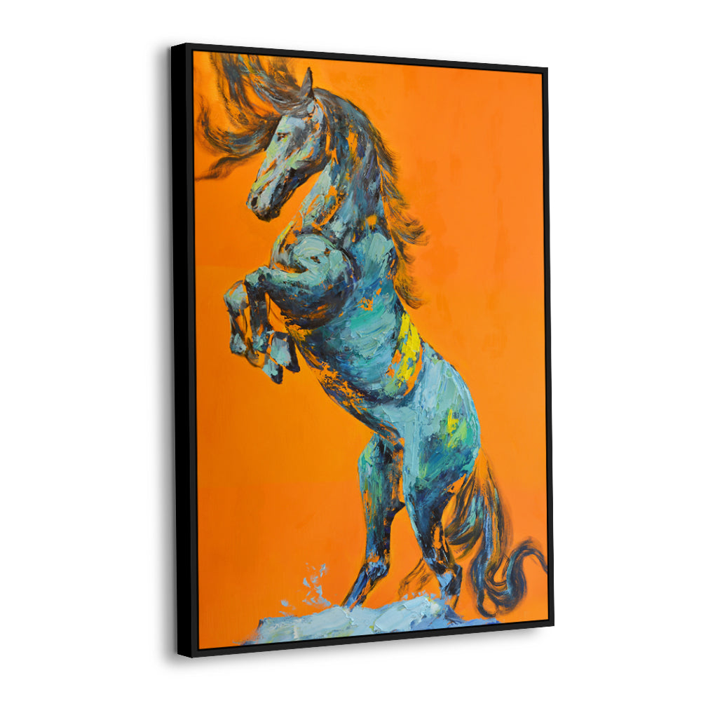 Bold Reared Horse - Vibrant Canvas Wall Art