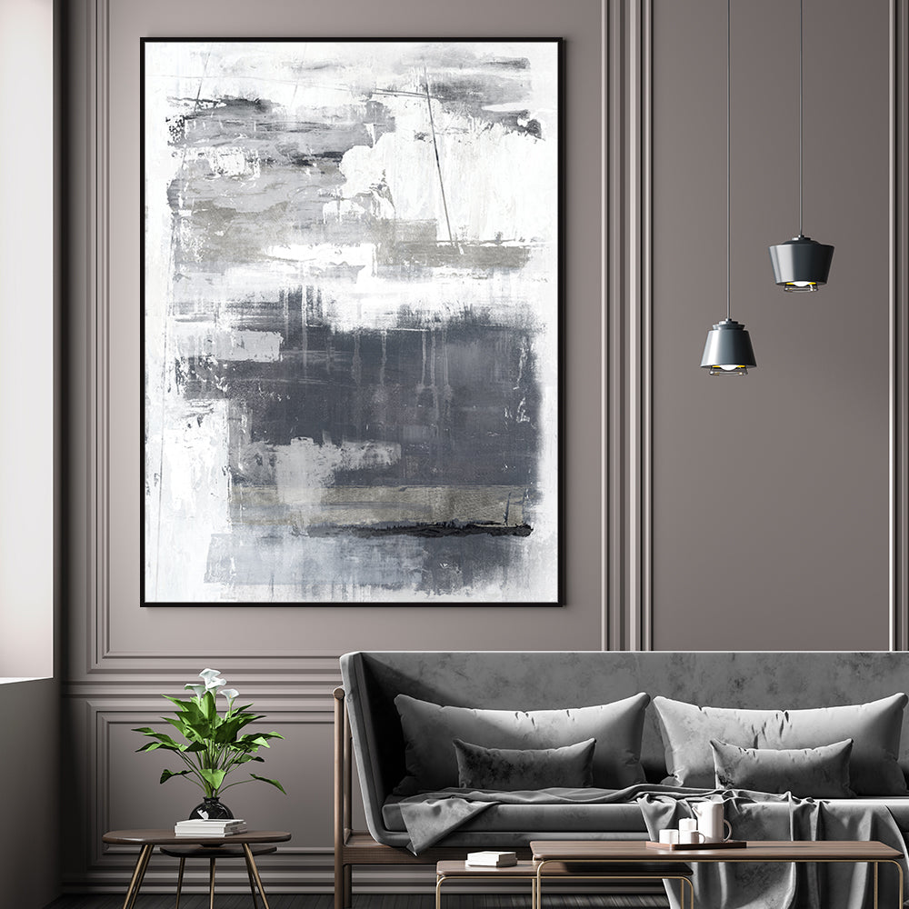 Gray & White Minimalist Design Canvas Wall Art