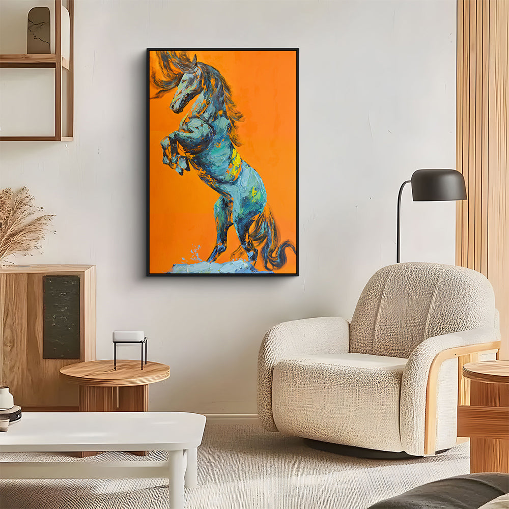 Bold Reared Horse - Vibrant Canvas Wall Art