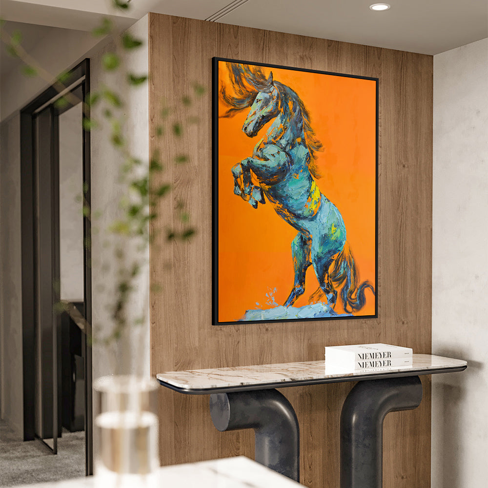 Bold Reared Horse - Vibrant Canvas Wall Art