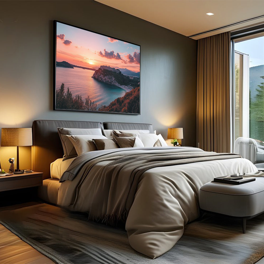 Sunset Over Coastal Cliffs Canvas Wall Art