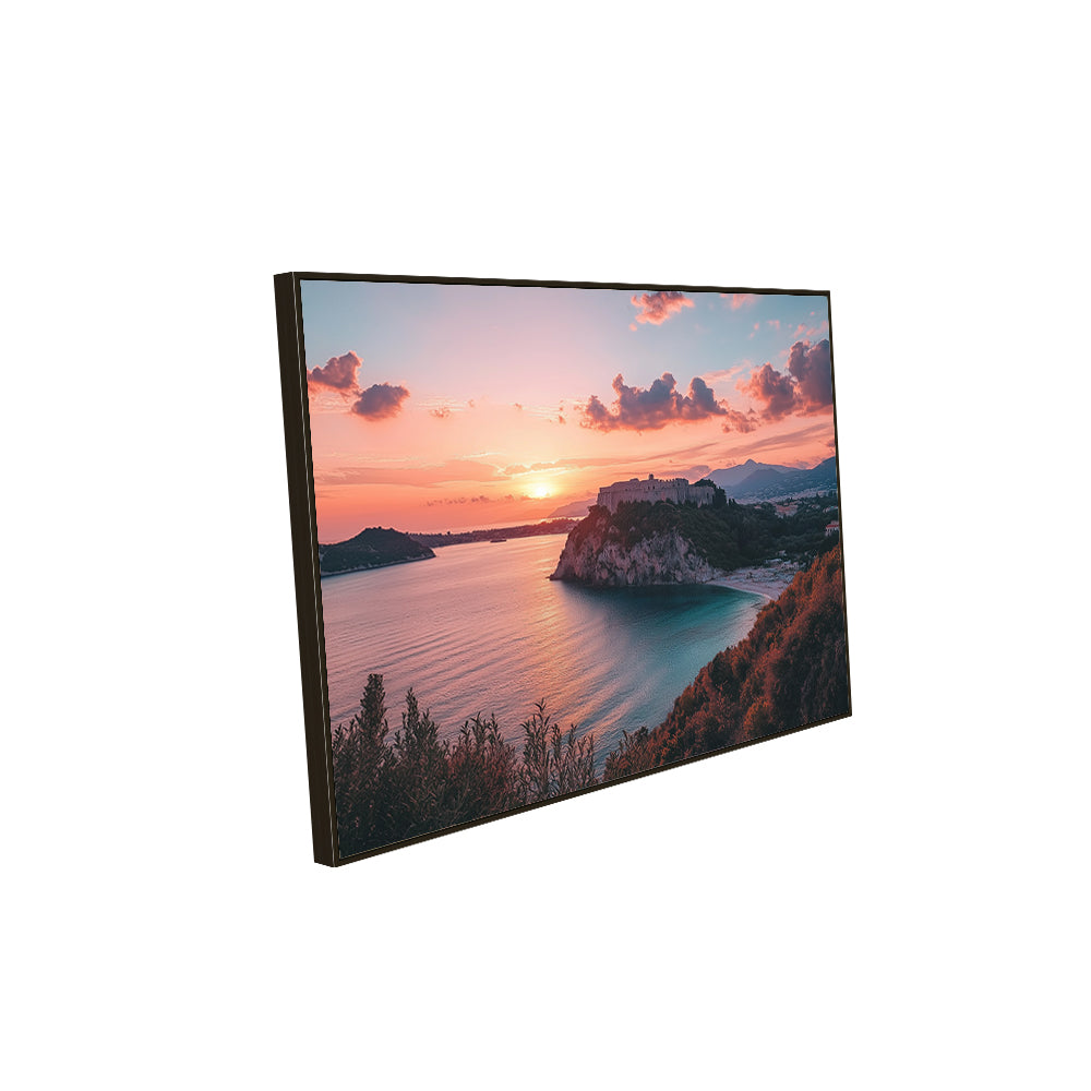 Sunset Over Coastal Cliffs Canvas Wall Art