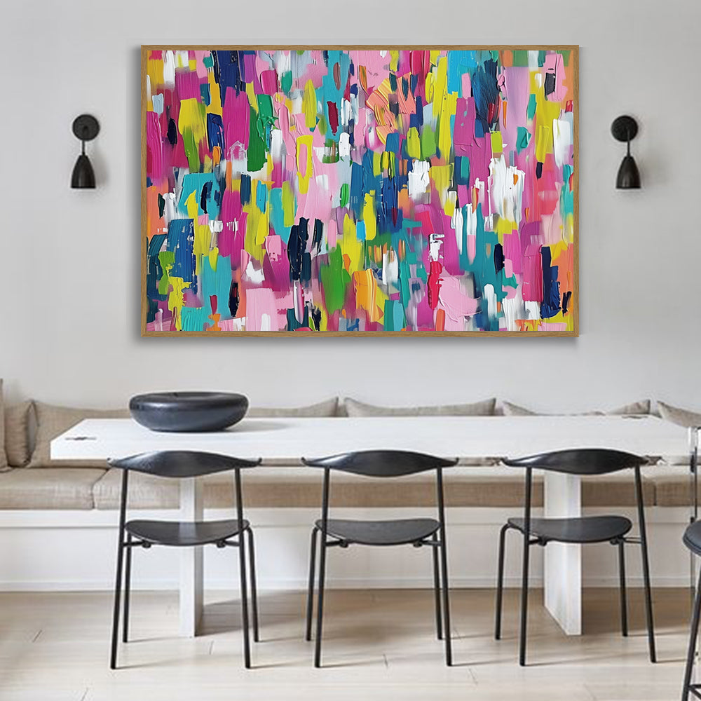 "Color Symphony: Abstract Brushstroke Canvas Wall Art"