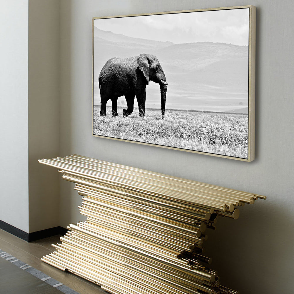 Majestic Elephant In Black And White Canvas Wall Art