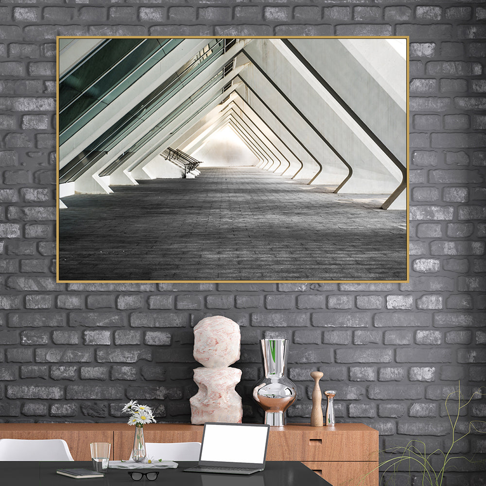 Futuristic Corridor Canvas Wall Art – Modern Architectural Elegance
