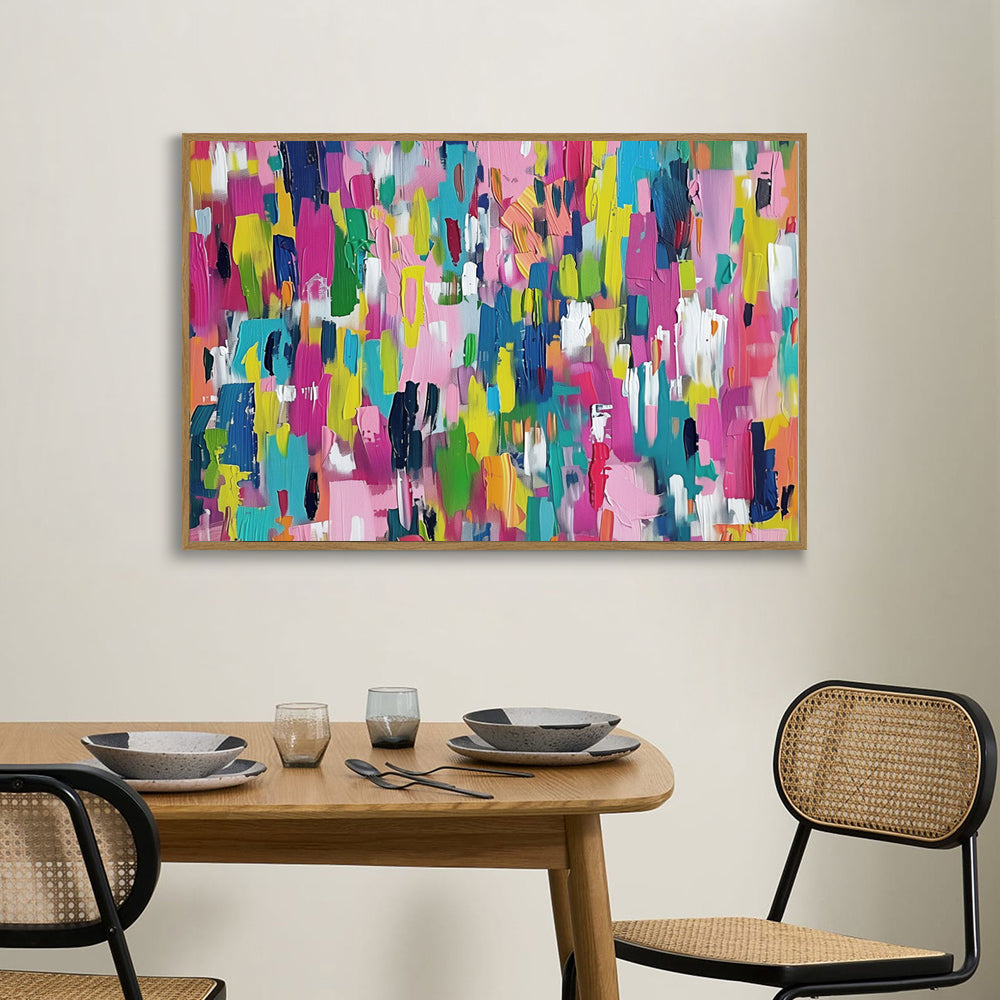 "Color Symphony: Abstract Brushstroke Canvas Wall Art"