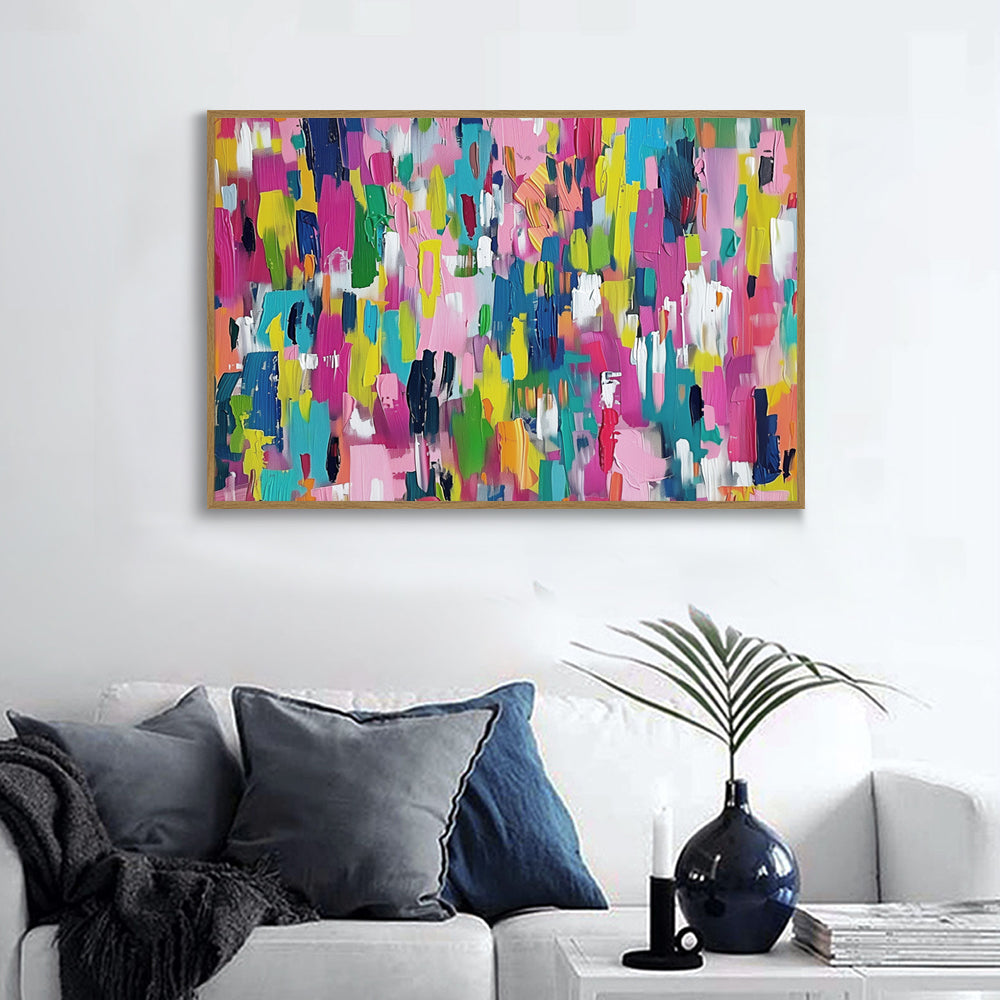 "Color Symphony: Abstract Brushstroke Canvas Wall Art"