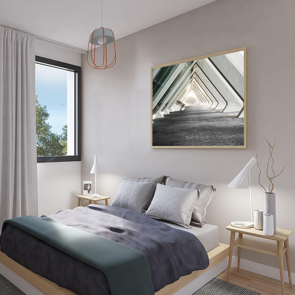 Futuristic Corridor Canvas Wall Art – Modern Architectural Elegance