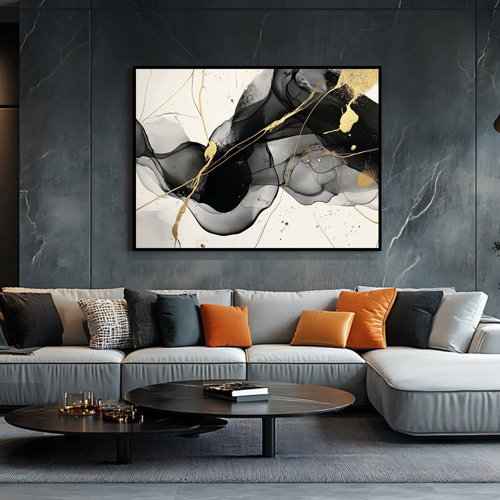 Modern Black And Gold Canvas Wall Art
