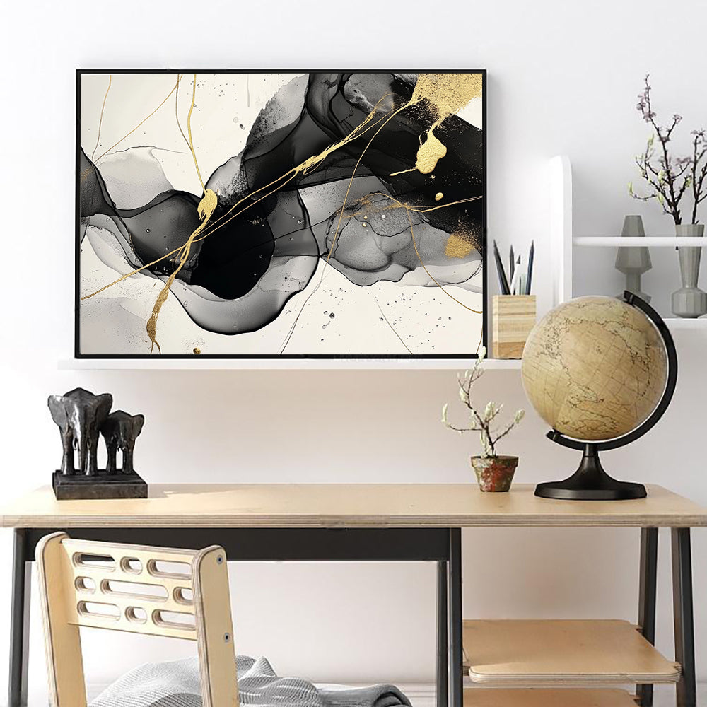 Modern Black And Gold Canvas Wall Art