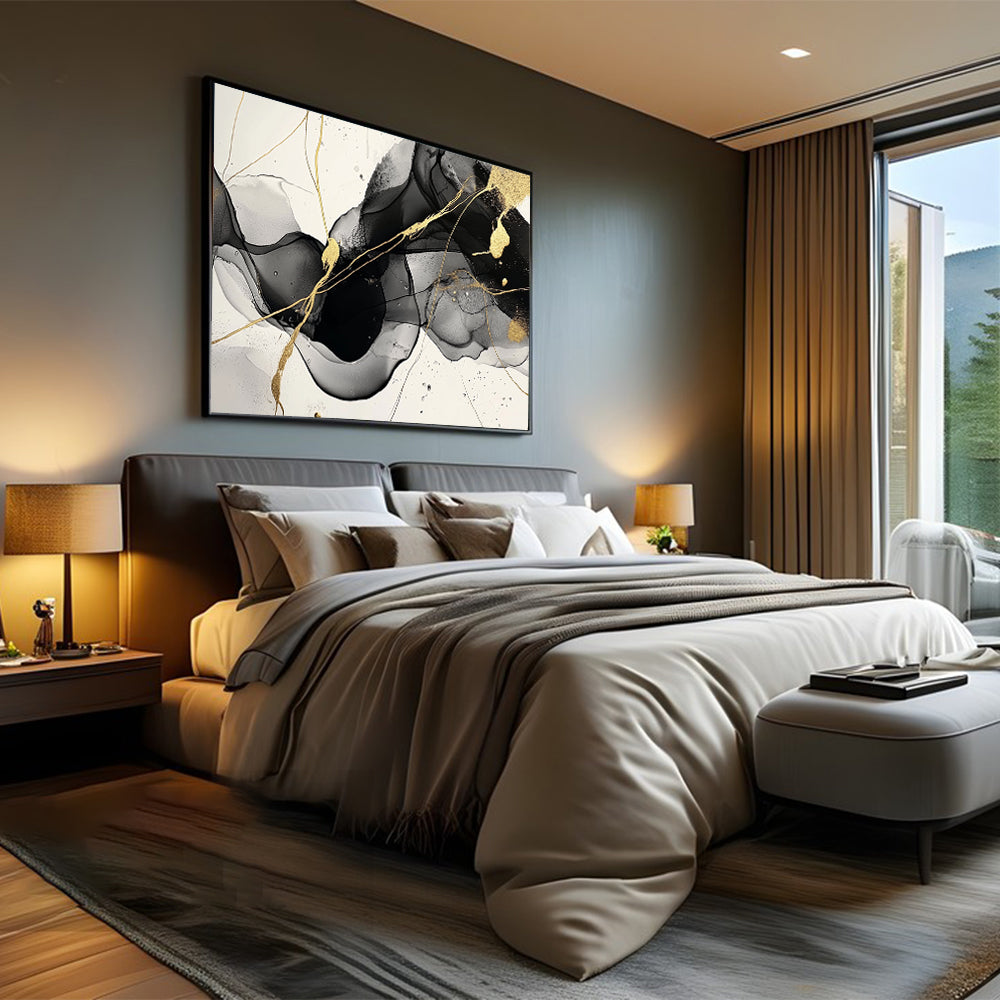 Modern Black And Gold Canvas Wall Art
