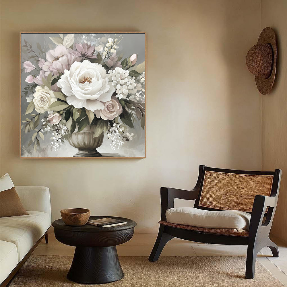 Timeless Elegance - Romantic Rose Bouquet Canvas Wall Art