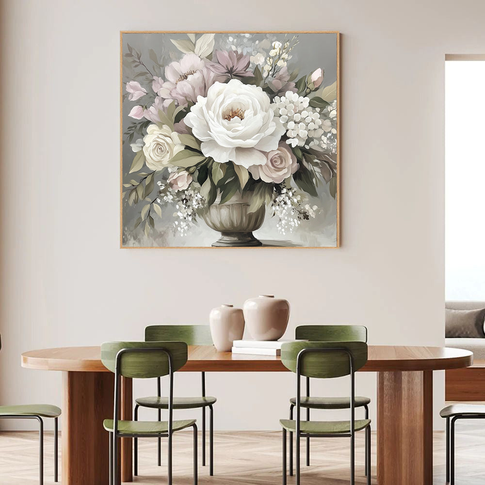 Timeless Elegance - Romantic Rose Bouquet Canvas Wall Art
