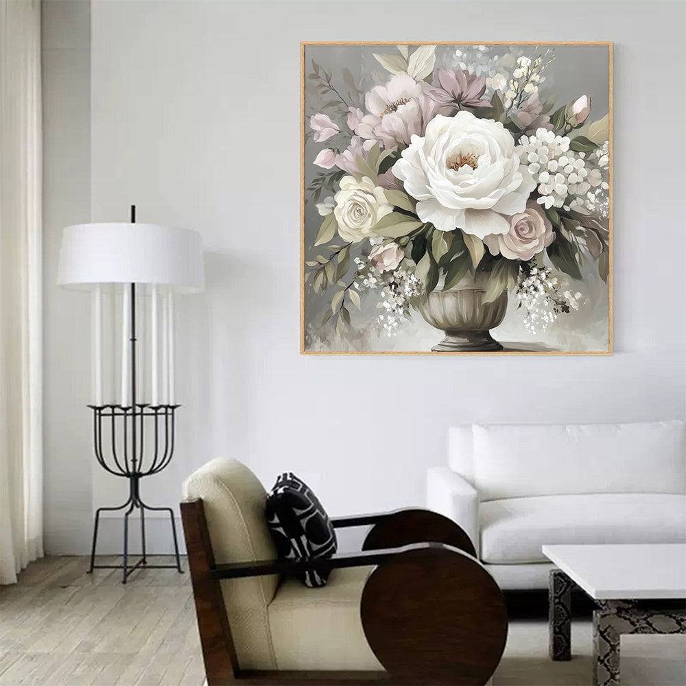 Timeless Elegance - Romantic Rose Bouquet Canvas Wall Art