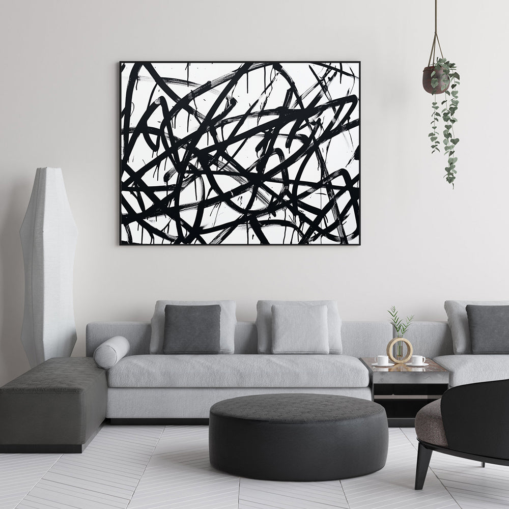 Black And White Expression Canvas Wall Art