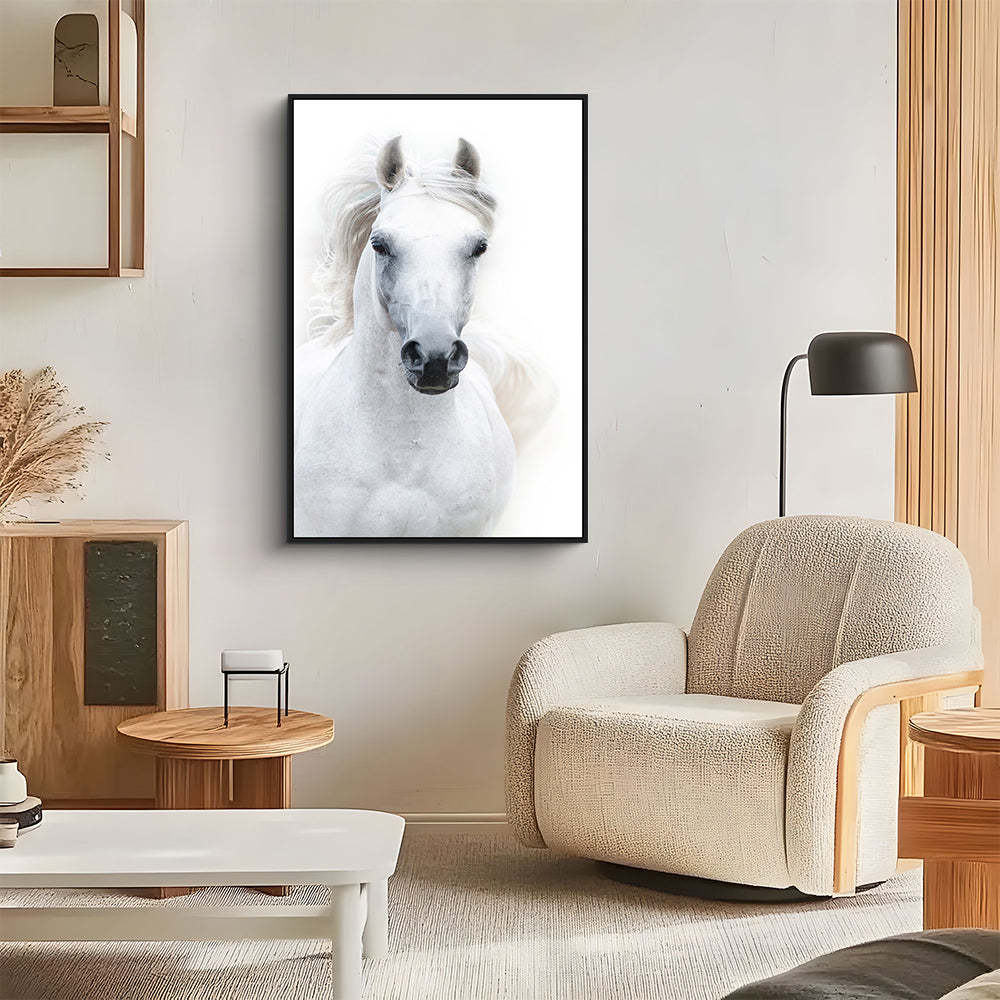 Majestic White Horse Canvas Wall Art