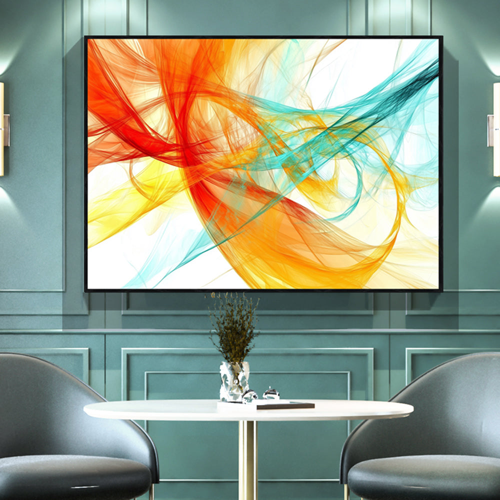 Dynamic Flow: Red, Yellow, And Blue Canvas Wall Art