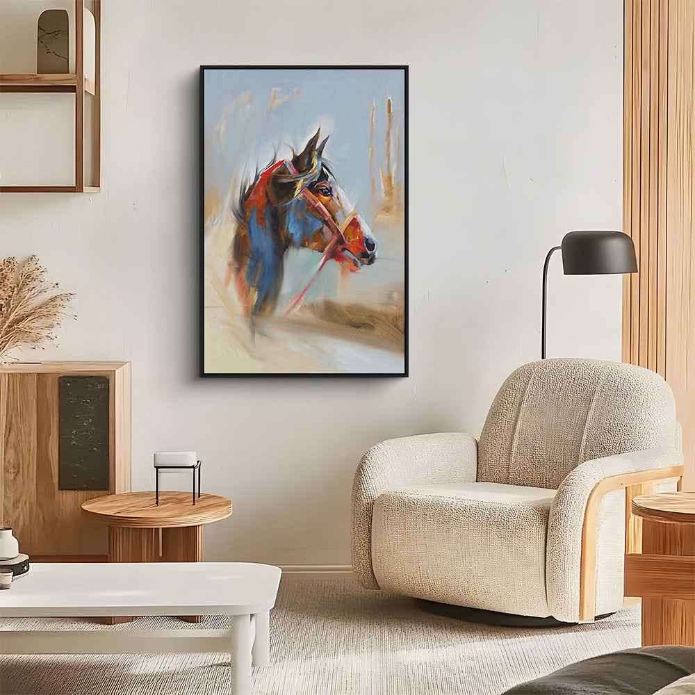 Vibrant Horse Portrait - Equine Art Canvas Wall Art
