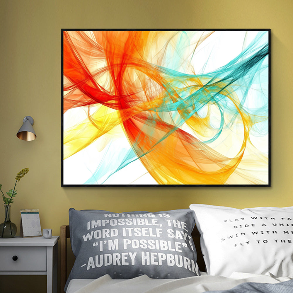 Dynamic Flow: Red, Yellow, And Blue Canvas Wall Art