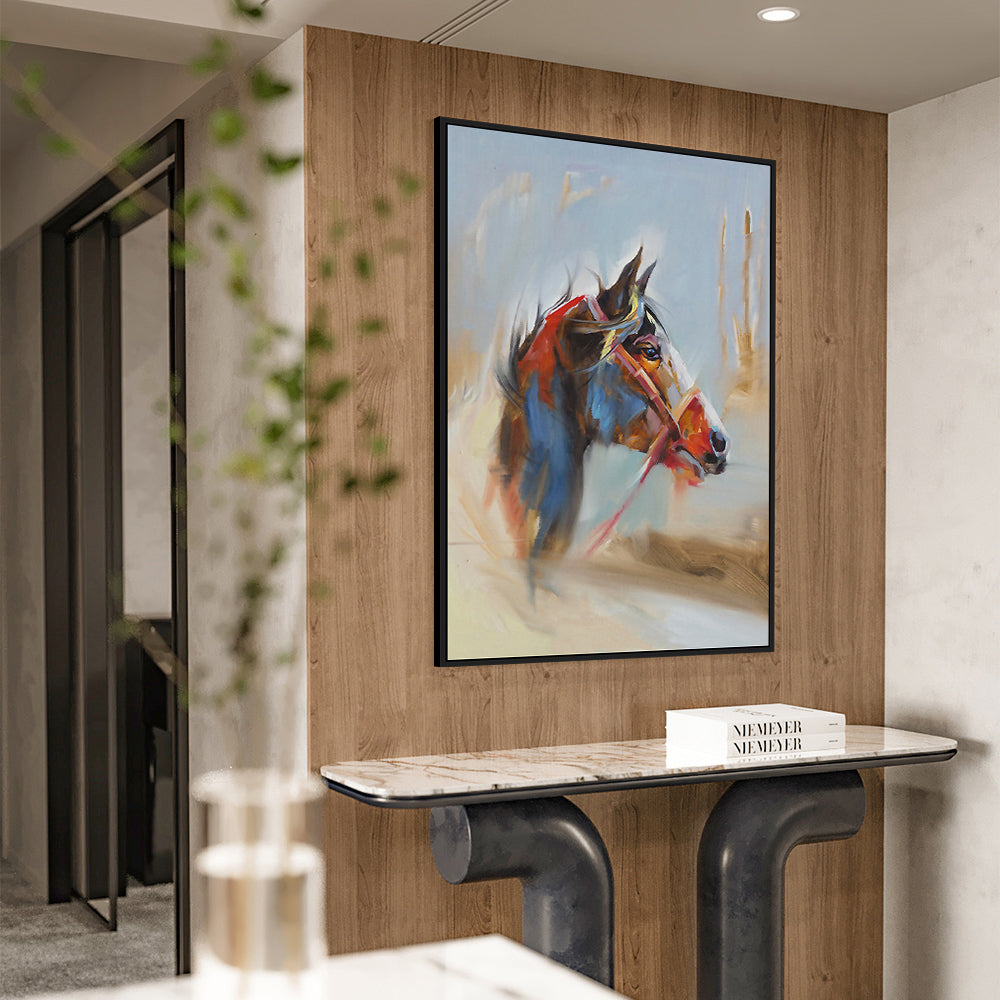 Vibrant Horse Portrait - Equine Art Canvas Wall Art