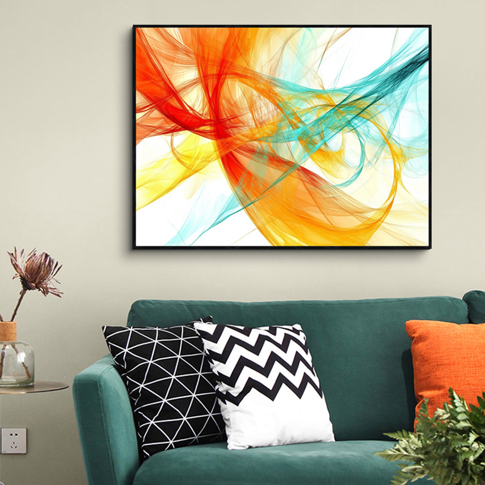 Dynamic Flow: Red, Yellow, And Blue Canvas Wall Art