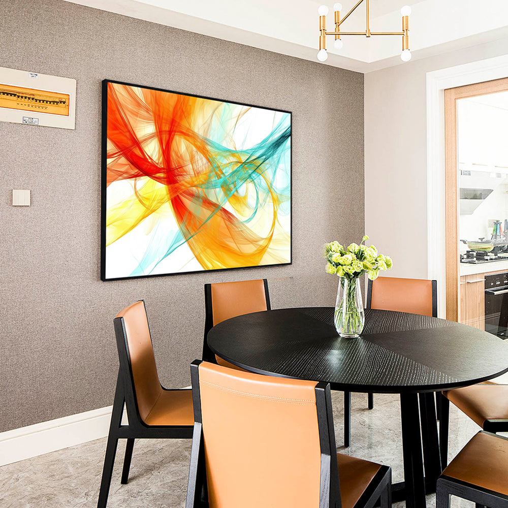 Dynamic Flow: Red, Yellow, And Blue Canvas Wall Art