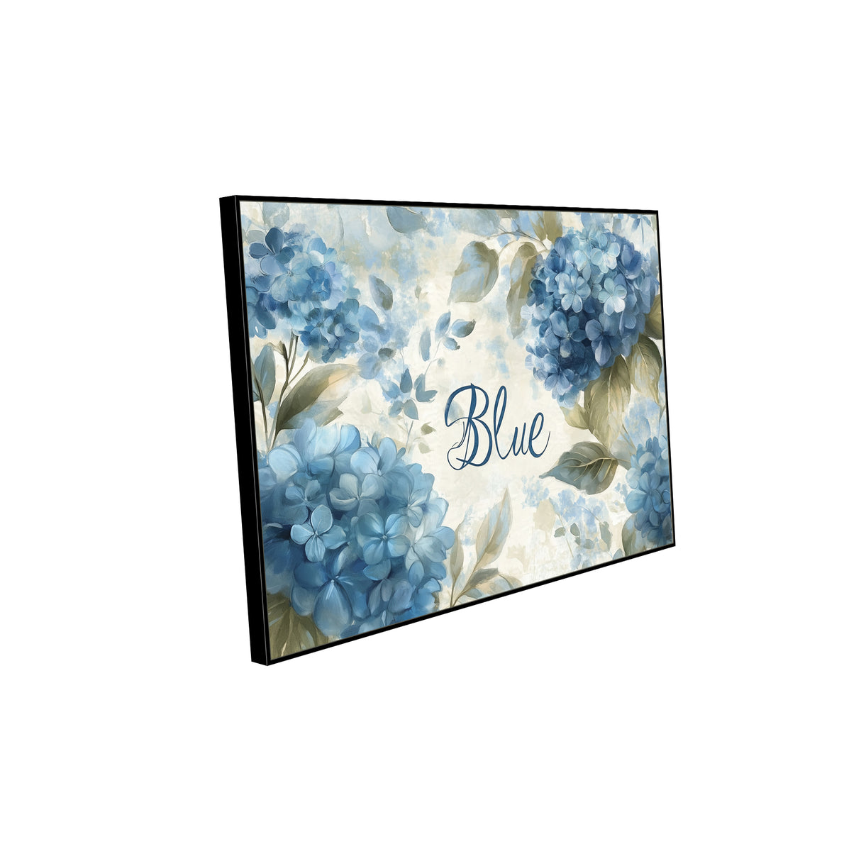 Blue Serenity: Elegant Hydrangea Canvas Wall Art