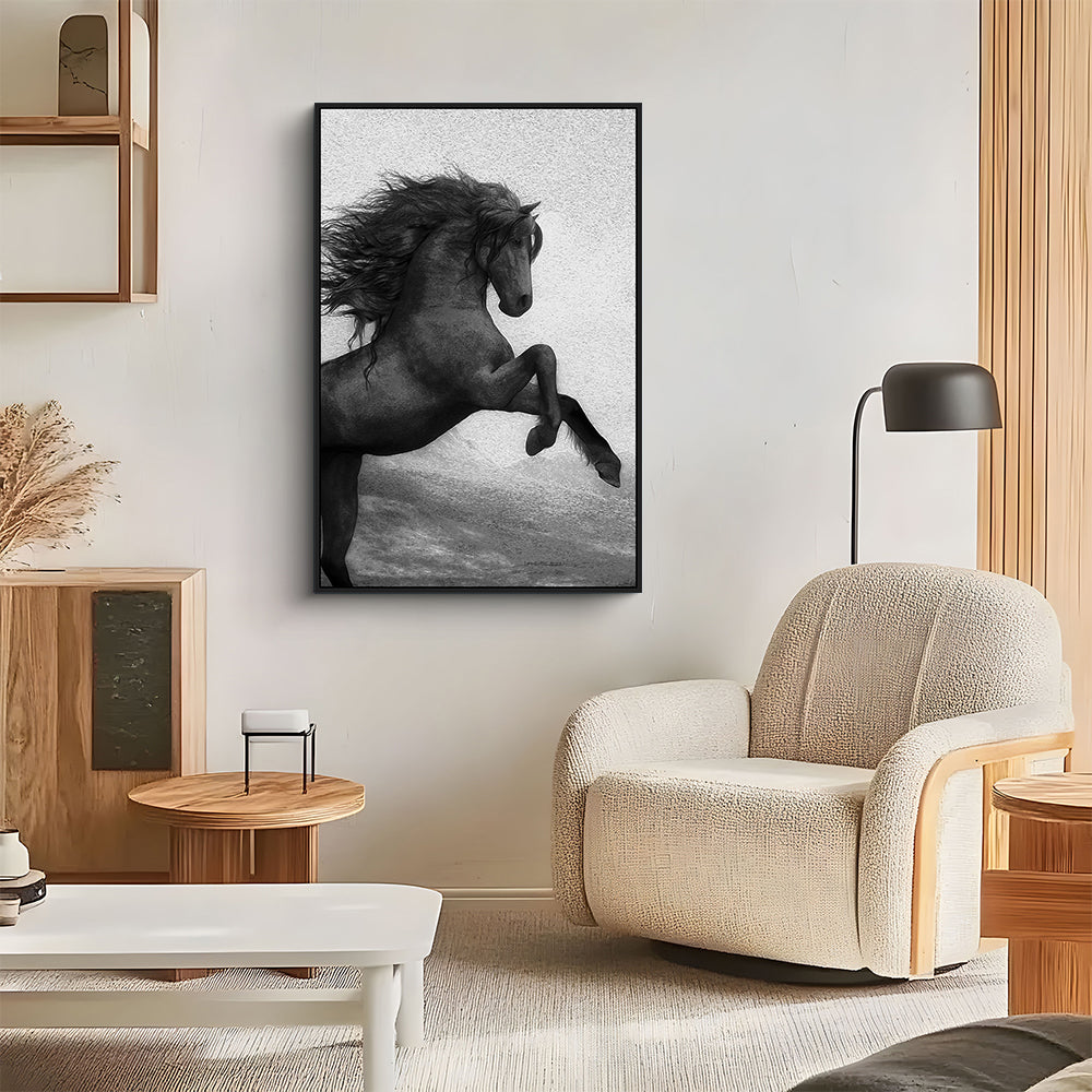 Majestic Black Stallion – Elegant Horse Print Canvas Wall Art