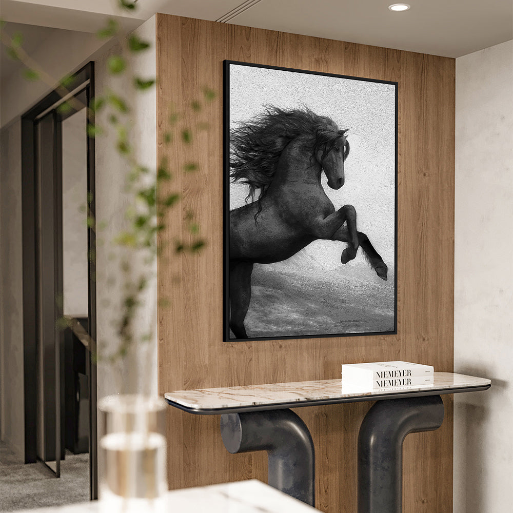 Majestic Black Stallion – Elegant Horse Print Canvas Wall Art