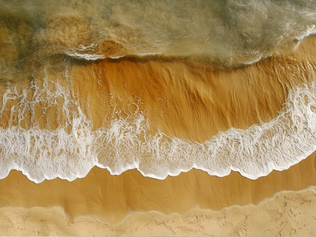 Aerial Ocean Shoreline View Canvas Wall Art
