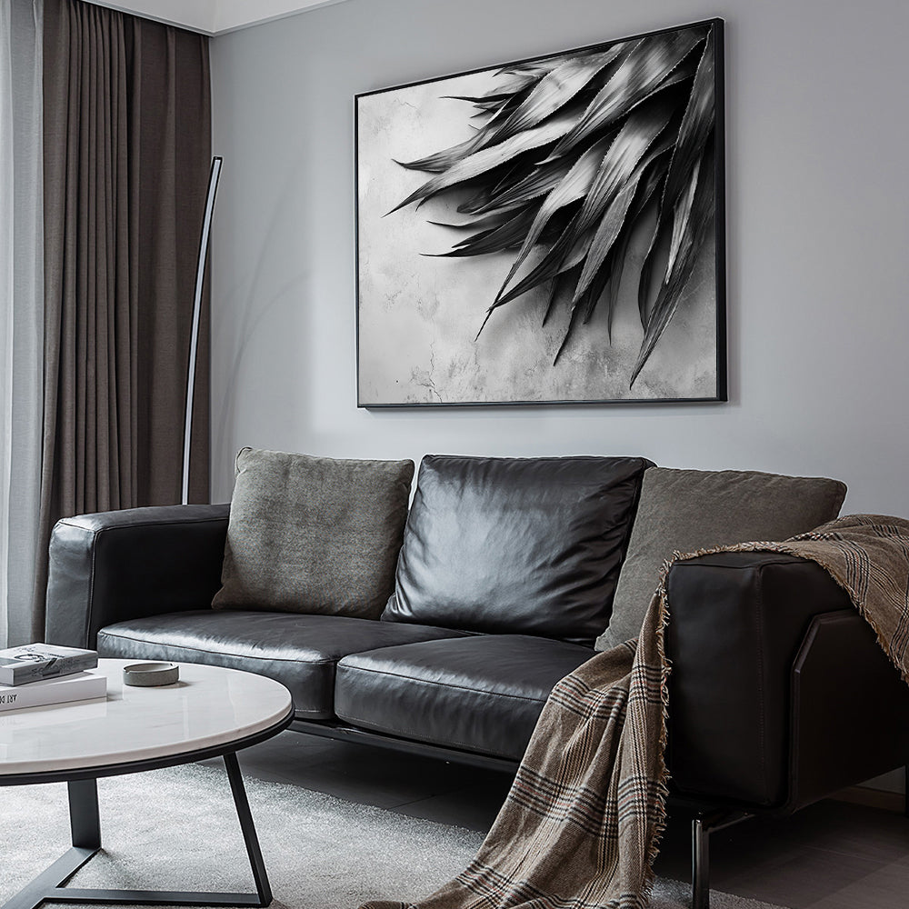 Minimalist Monochrome Botanical Canvas Wall Art