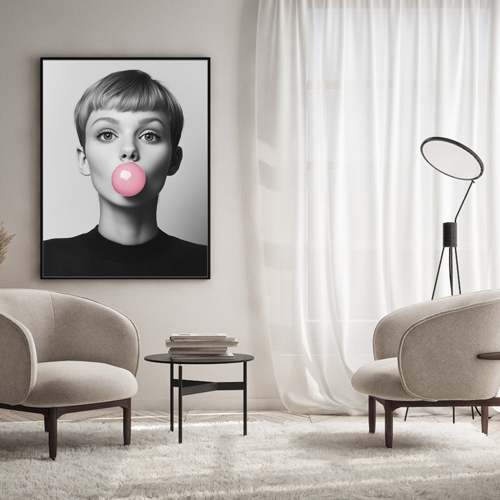 Pop Art Chic: Pink Bubblegum Canvas Wall Art