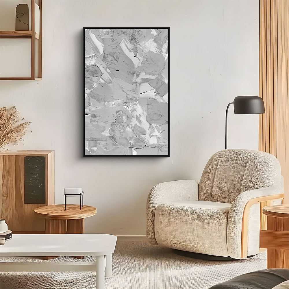 Monochrome Texture Canvas Wall Art – Modern Black & White Design